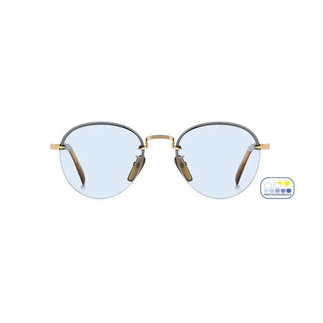 Óculos de Sol David Beckham DB 1173/S T5U 51QZ S Metal Dourado e Marrom Mesclado com lentes na cor Azul Fotocromático 3