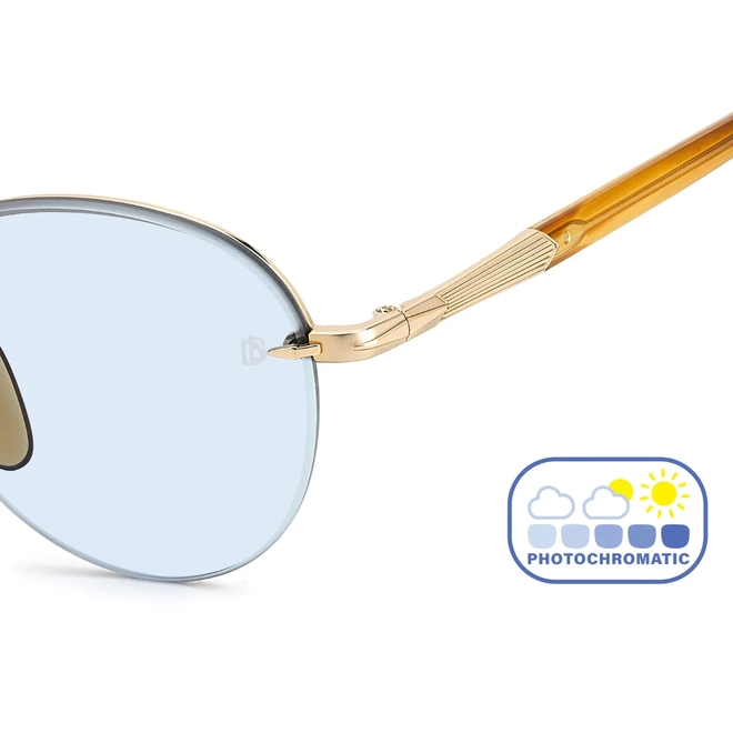 Óculos de Sol David Beckham DB 1173/S T5U 51QZ S Metal Dourado e Marrom Mesclado com lentes na cor Azul Fotocromático 4
