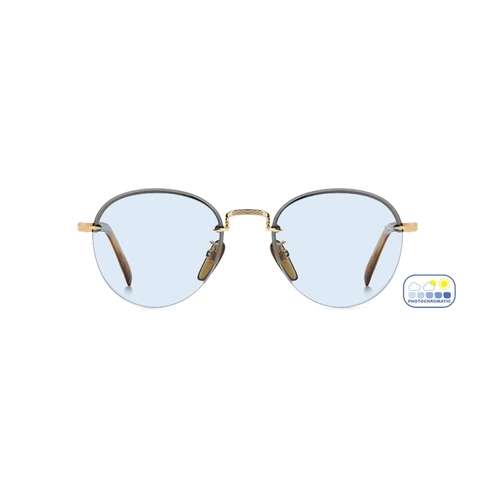 Óculos de Sol David Beckham DB 1173/S T5U 51QZ S Metal Dourado e Marrom Mesclado com lentes na cor Azul Fotocromático