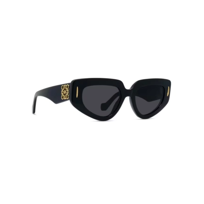 Óculos de Sol Loewe LW40160I_5101A Acetato Preto com lentes na cor Cinza 3