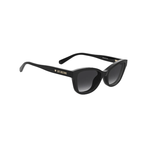 Óculos de Grau Love Moschino Juvenil MOL657/C/TN 807 4917 S Acetato Preto com Clip-On na cor Cinza Escuro Degradê