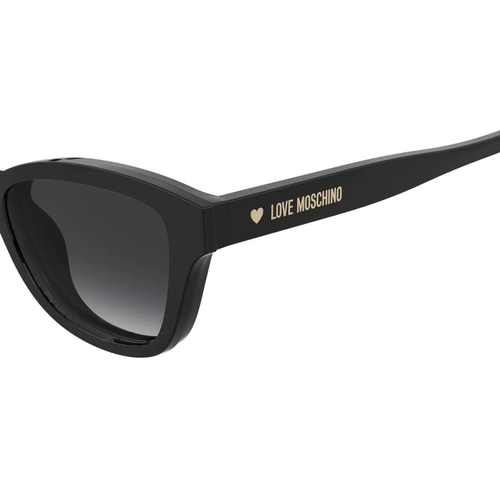 Óculos de Grau Love Moschino Juvenil MOL657/C/TN 807 4917 S Acetato Preto com Clip-On na cor Cinza Escuro Degradê