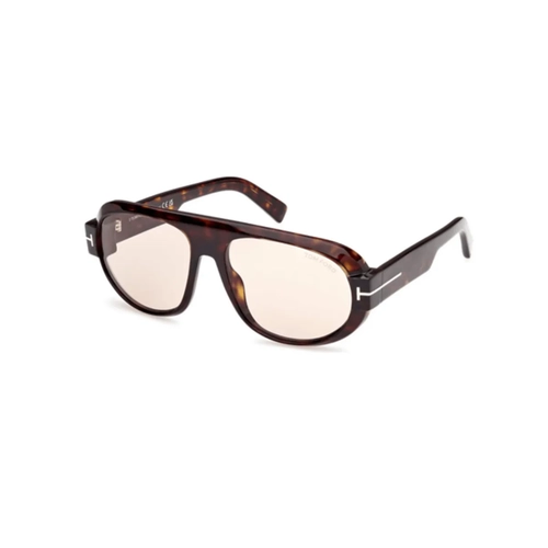 Óculos de Sol Tom Ford FT1102_5952E Acetato Marrom Mesclado com lentes na cor Cinza Fotocromático