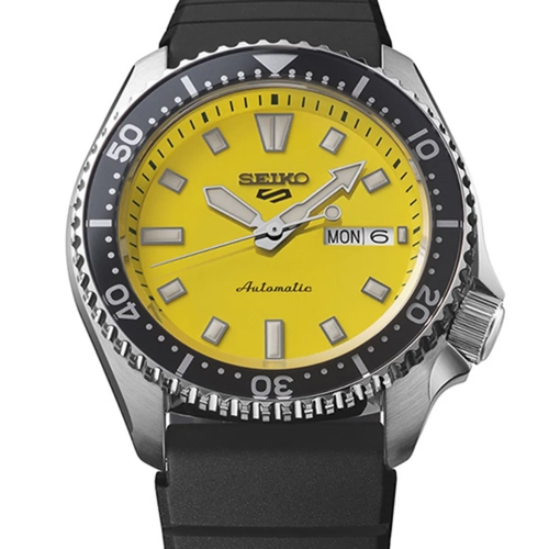 Relógio Seiko SKX 5 Sports Automático - SRPL87B1 Y1PX Amarelo
