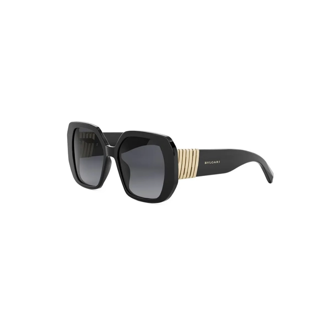Óculos de Sol Bvlgari BV40058I_5401B Acetato Preto com lentes na cor Cinza Degradê 1
