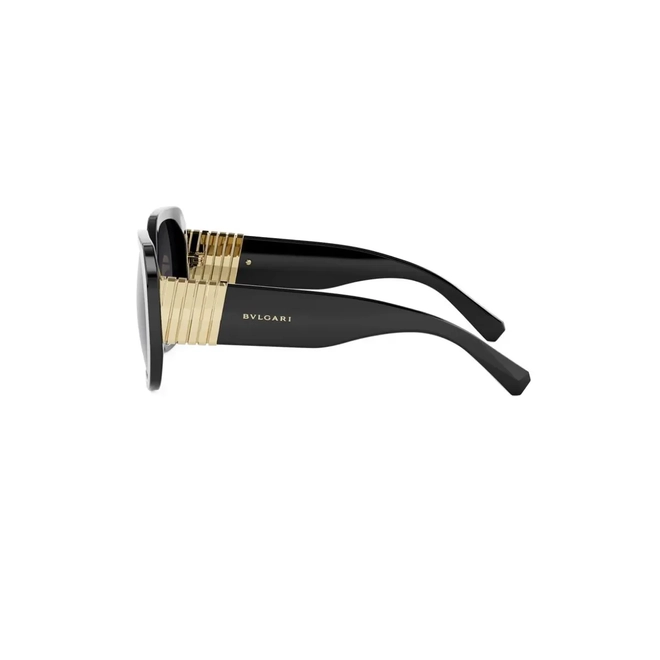 Óculos de Sol Bvlgari BV40058I_5401B Acetato Preto com lentes na cor Cinza Degradê 4