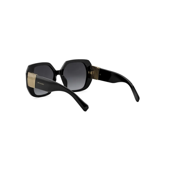 Óculos de Sol Bvlgari BV40058I_5401B Acetato Preto com lentes na cor Cinza Degradê 5