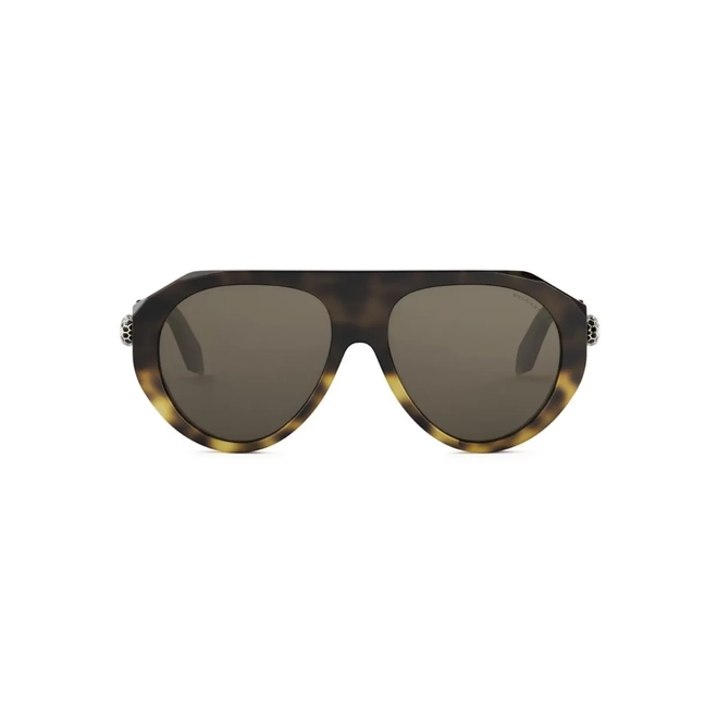 Óculos de Sol Bvlgari BV40060I_5656E Acetato Marrom Mesclado com lentes na cor Marrom 2