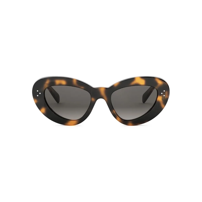Óculos de Sol Celine CL40320U_5252F Acetato Marrom Mesclado com lentes na cor Cinza Degradê 2