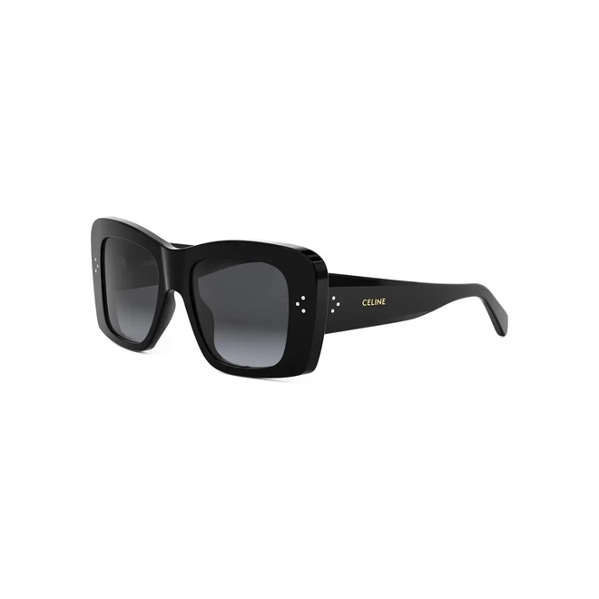 Óculos de Sol Celine CL40321I_5301B Acetato Preto com lentes na cor Fumê Degradê 1