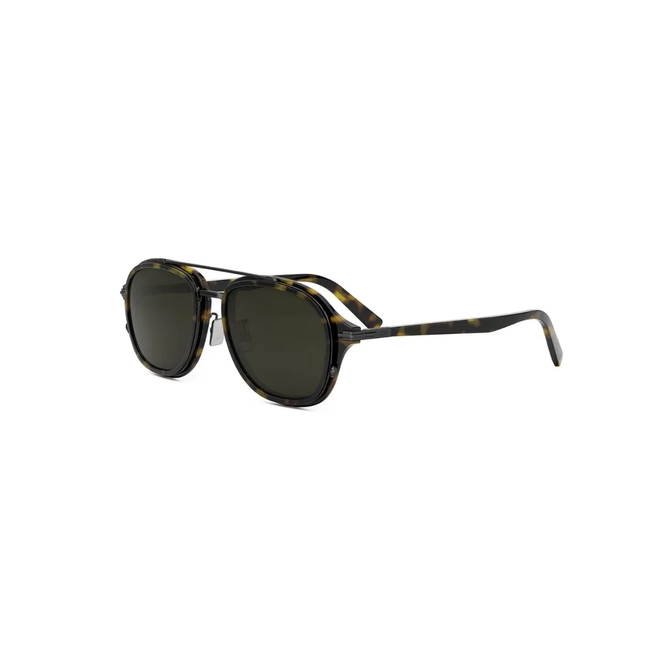 Óculos de Sol Dior Uomo DiorBlackSuit A4U DM40155U_5352N Acetato Marrom Mesclado com lentes na cor Verde 1