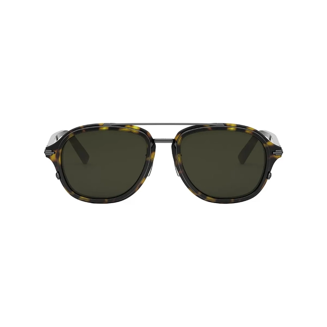 Óculos de Sol Dior Uomo DiorBlackSuit A4U DM40155U_5352N Acetato Marrom Mesclado com lentes na cor Verde 2