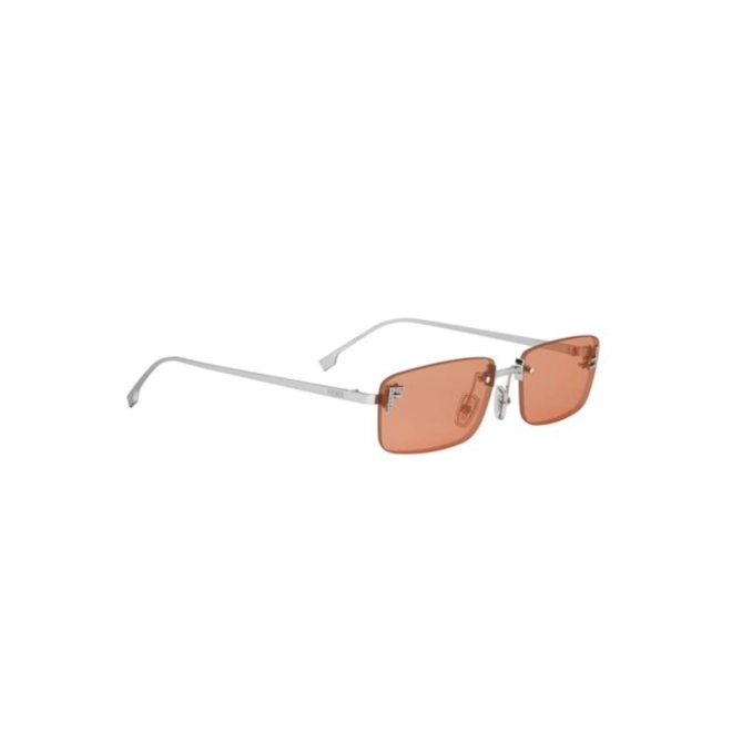 Óculos de Sol Fendi FE4172US_5416J Metal Prateado com lentes na cor Laranja 3