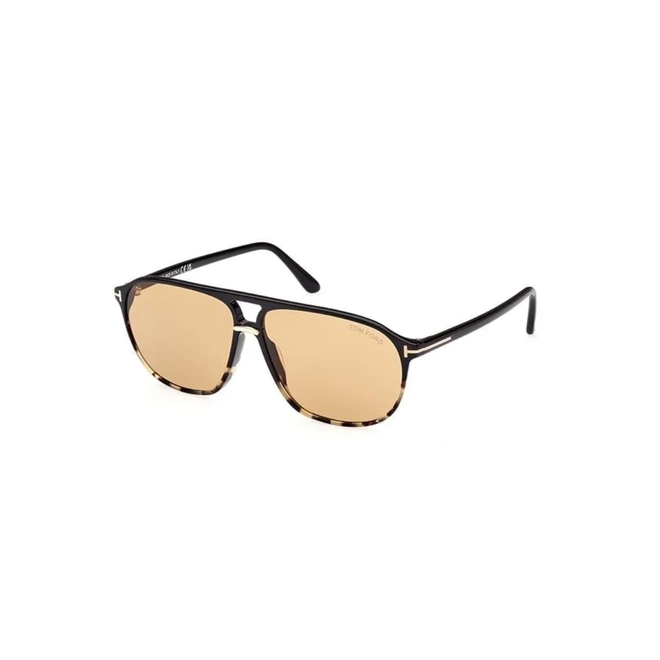 Óculos de Sol Tom Ford FT1026_6105E Acetato Marrom Mesclado com lentes na cor Amarelo 1