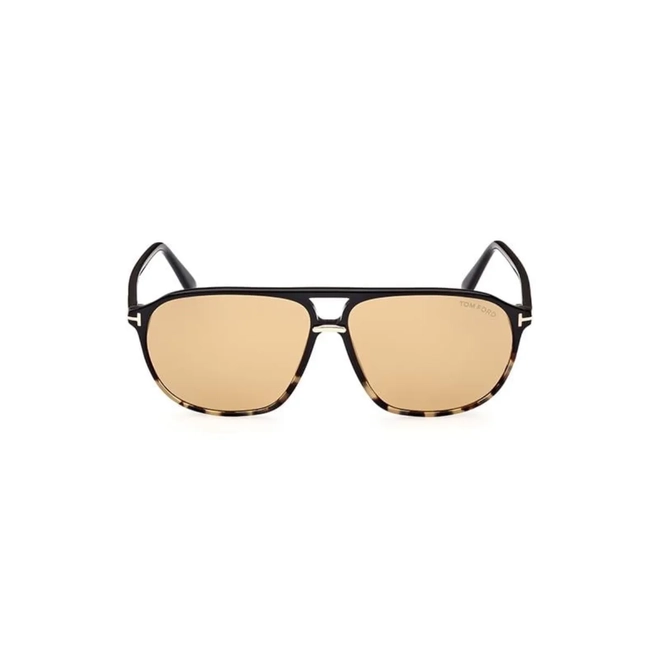 Óculos de Sol Tom Ford FT1026_6105E Acetato Marrom Mesclado com lentes na cor Amarelo 2