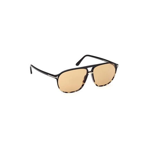 Óculos de Sol Tom Ford FT1026_6105E Acetato Marrom Mesclado com lentes na cor Amarelo