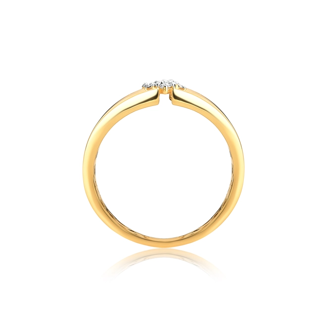 Anel losango de Diamantes ouro 18k aro polido com forro interno 2