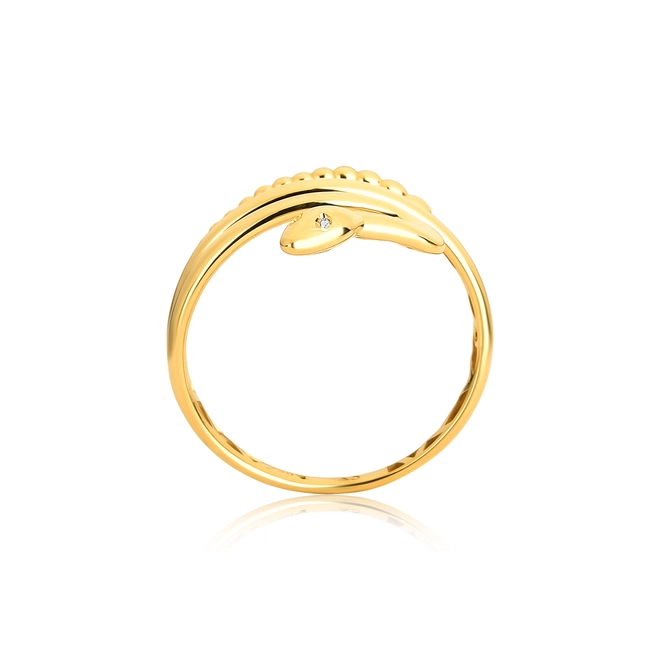 Anel serpente ouro 18k olhos de Diamantes 2