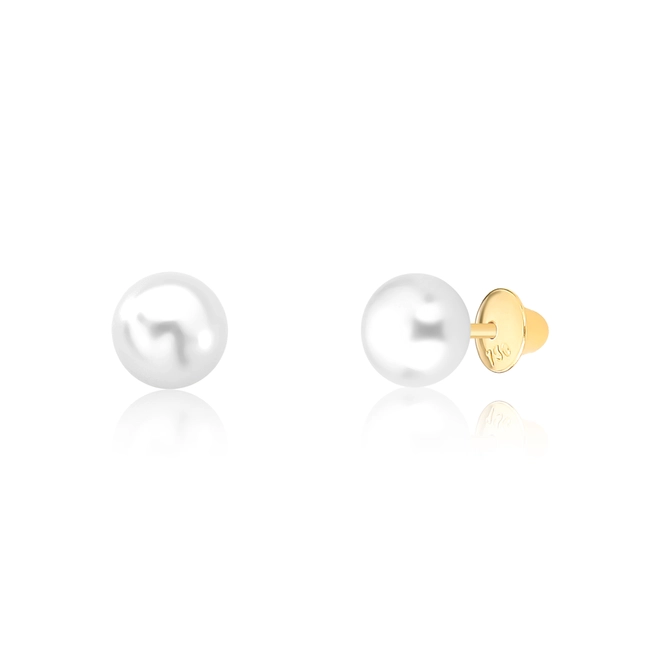 Brinco Stud botão ouro 18k de Pérola 1
