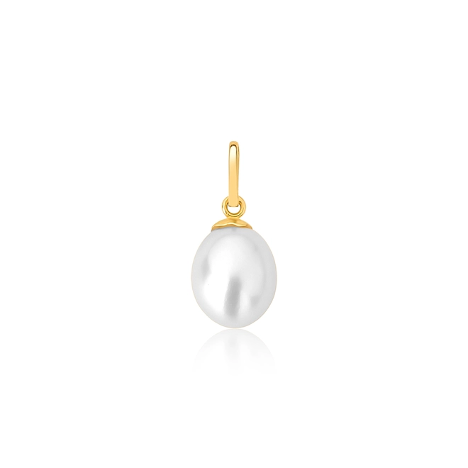 Pingente gota ouro 18k de Pérola de arroz 1