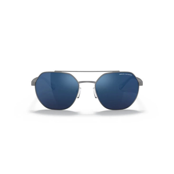 Óculos de Sol Armani Exchange 0AX2041S 60035556 Metal Cinza com lentes na cor Azul Espelhado 2