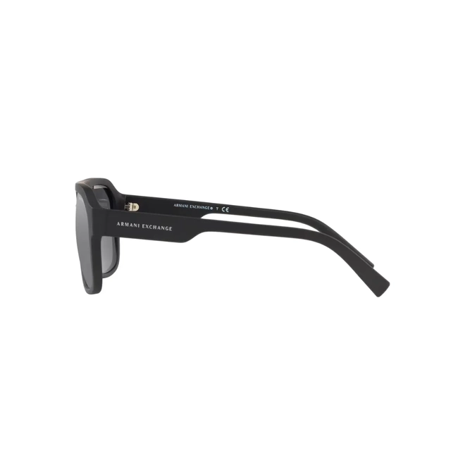 Óculos de Sol Armani Exchange 0AX4074S 80786G57 Acetato Preto com lentes na cor Cinza Claro Espelhado 3