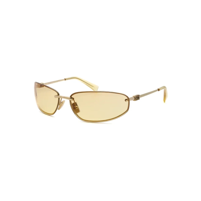 Óculos de Sol Miu Miu 0MU A50S 5AK7R168 Metal Dourado com lentes na cor Amarelo Degradê 1