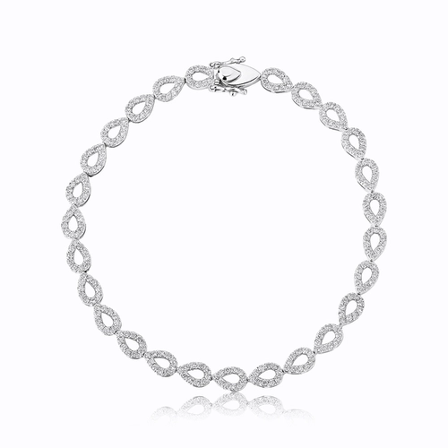 Pulseira Lacrima articulada ouro branco 18k gotas de Diamantes