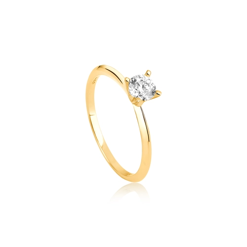 Anel Infinity Diamonds 1 solitário ouro 18k com 40pts de Diamante