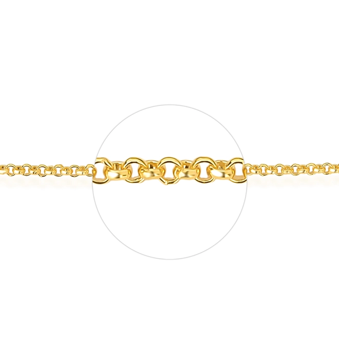 Corrente For me Elo português prata 925 com banho dourado 45CM 3