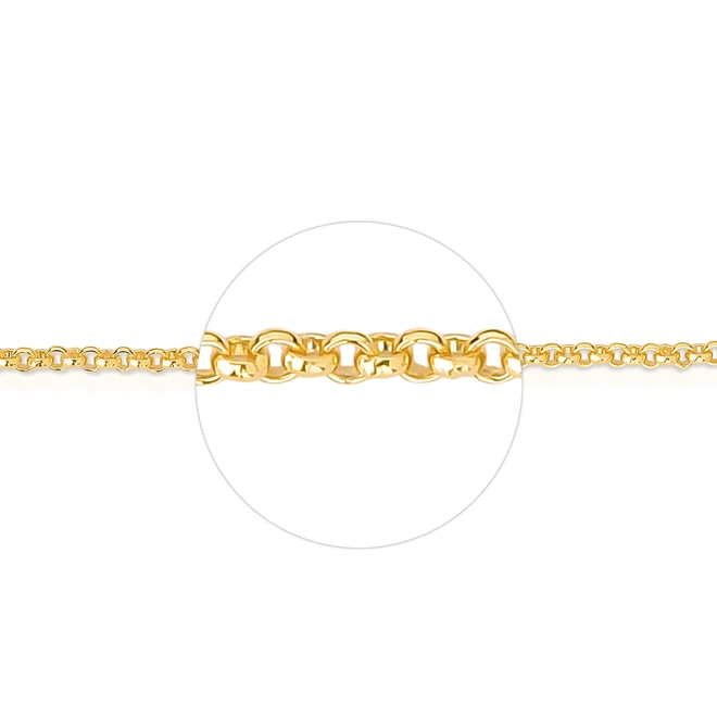 Corrente For me Elo português prata 925 com banho dourado 50CM 3