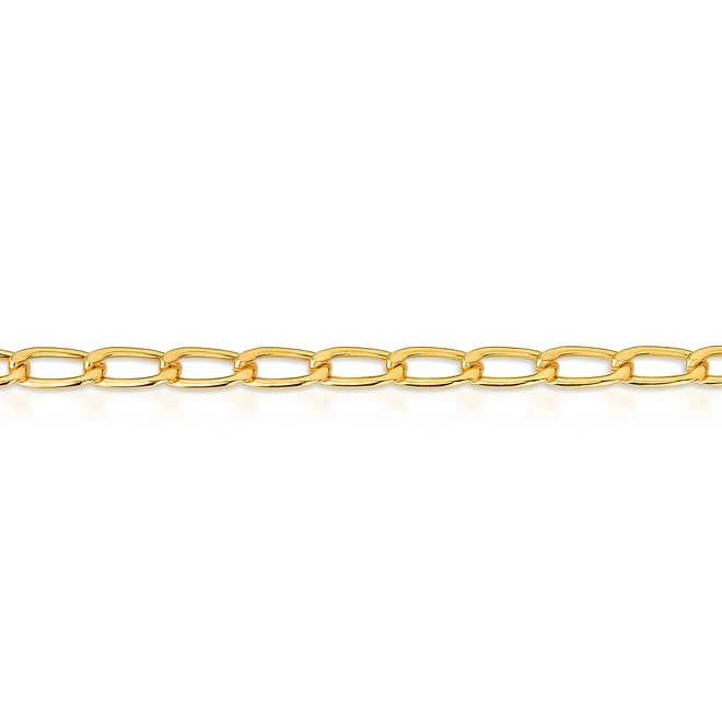 Corrente For me Groumet elo alongado prata 925 dourada 45CM 2