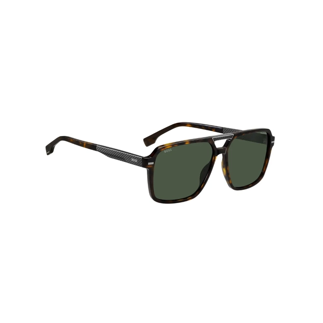 Óculos de Sol Hugo BOSS 1766/S 086 59UC Acetato Marrom Mesclado com lentes na cor Verde Polarizado 3