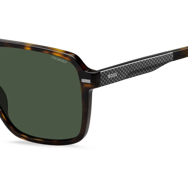 Óculos de Sol Hugo BOSS 1766/S 086 59UC Acetato Marrom Mesclado com lentes na cor Verde Polarizado 4