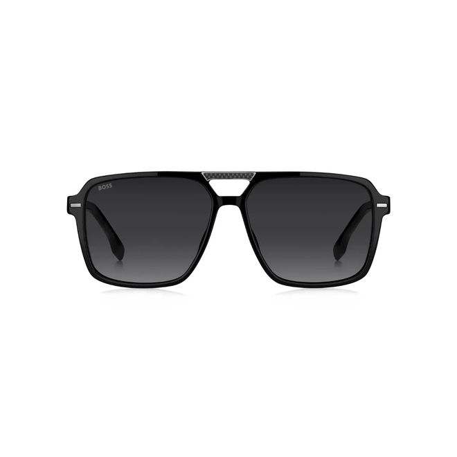 Óculos de Sol Hugo BOSS 1766/S 807 599O Acetato Preto com lentes na cor Cinza Degradê 2