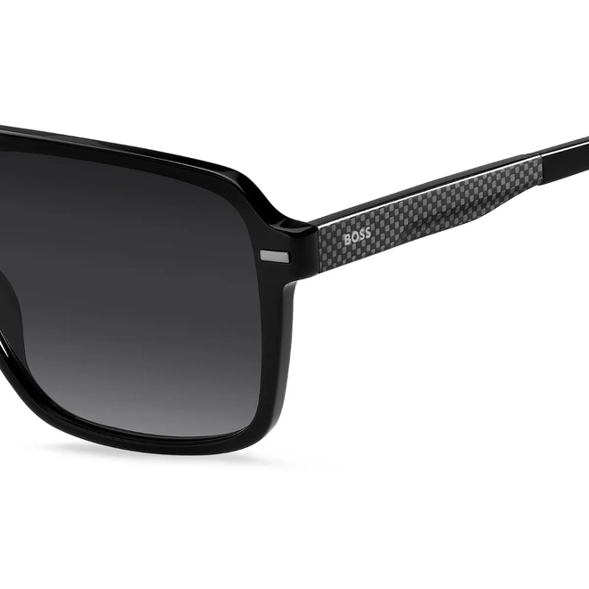 Óculos de Sol Hugo BOSS 1766/S 807 599O Acetato Preto com lentes na cor Cinza Degradê 4