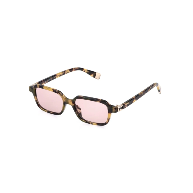 Óculos de Sol Furla SFU971 500WT8 Acetato Marrom Mesclado com lentes na cor Rosa 1