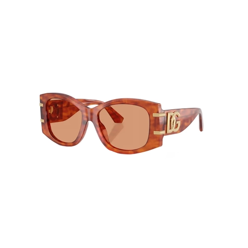 Óculos de Sol Dolce & Gabbana 0DG4501 3452/754 Acetato Marrom Mesclado com lentes na cor Laranja