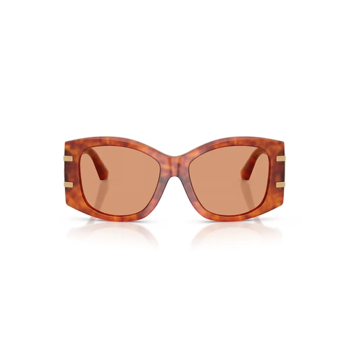 Óculos de Sol Dolce & Gabbana 0DG4501 3452/754 Acetato Marrom Mesclado com lentes na cor Laranja