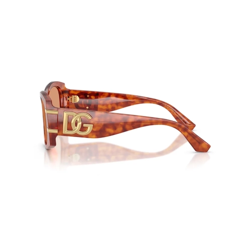 Óculos de Sol Dolce & Gabbana 0DG4501 3452/754 Acetato Marrom Mesclado com lentes na cor Laranja