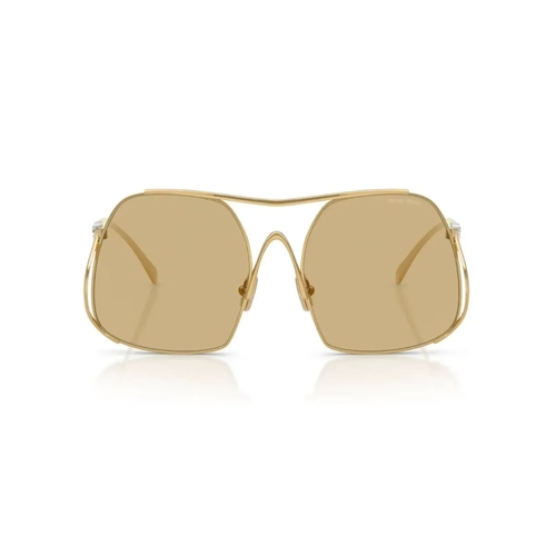 Óculos de Sol Miu Miu 0MU A55S 5AK10R57 Metal Dourado com lentes na cor Amarelo