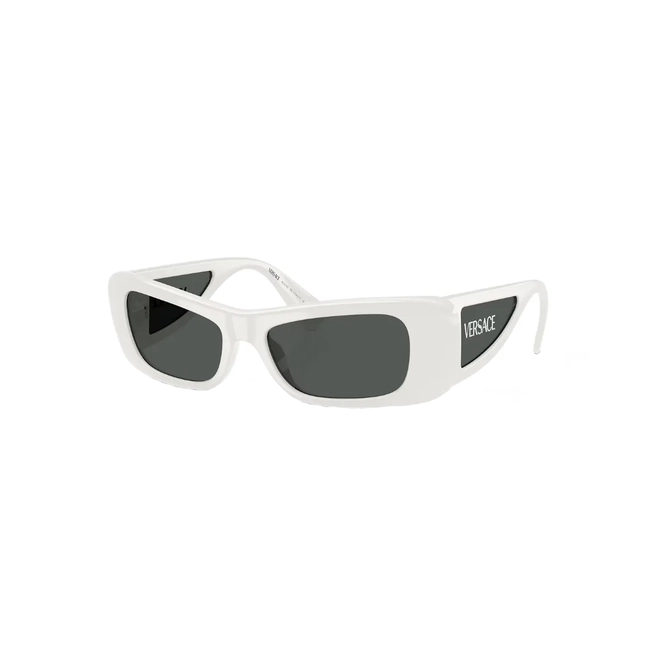 Óculos de Sol Versace 0VE4481 314/8754 Acetato Branco com lentes na cor Cinza Escuro 1