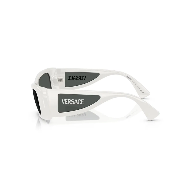 Óculos de Sol Versace 0VE4481 314/8754 Acetato Branco com lentes na cor Cinza Escuro 3