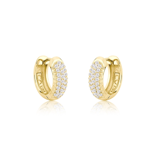 Brinco Pavês Amare argola dupla face ouro 18k com pavê de Diamantes 1