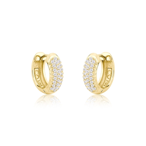 Brinco Pavês Amare argola dupla face ouro 18k com pavê de Diamantes