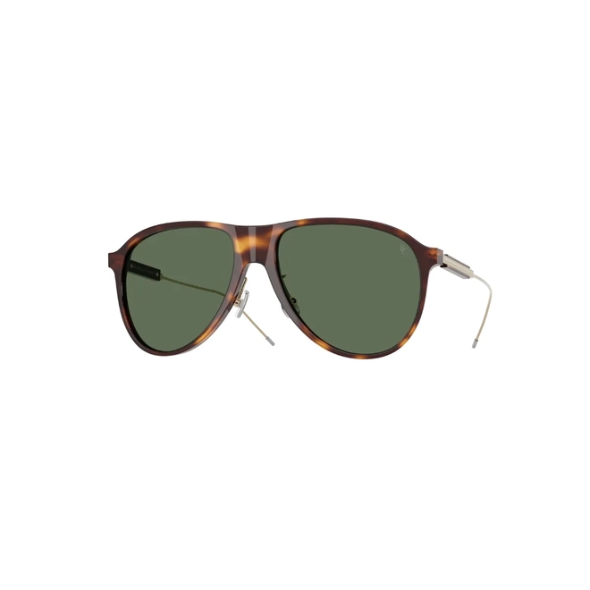 Óculos de Sol Brunello Cucinelli 0BC4011S 10339A57 Acetato Marrom Mesclado com lentes na cor Verde 1