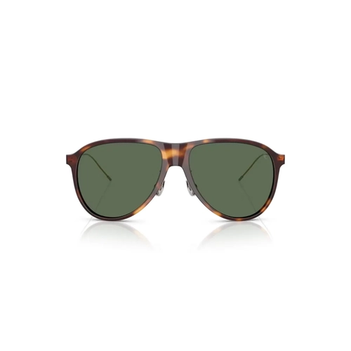 Óculos de Sol Brunello Cucinelli 0BC4011S 10339A57 Acetato Marrom Mesclado com lentes na cor Verde