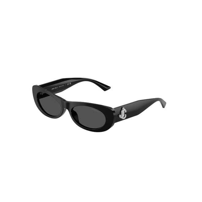 Óculos de Sol Jimmy Choo 0JC5038BU 50008754 Acetato Preto com lentes na cor Cinza Escuro 1
