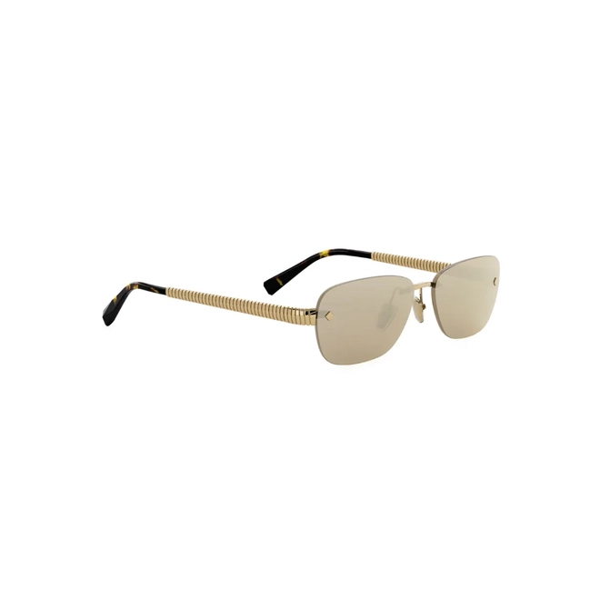 Óculos de Sol Bvlgari BV40057U_5532G Metal Dourado com lentes na cor Marrom Espelhado 3