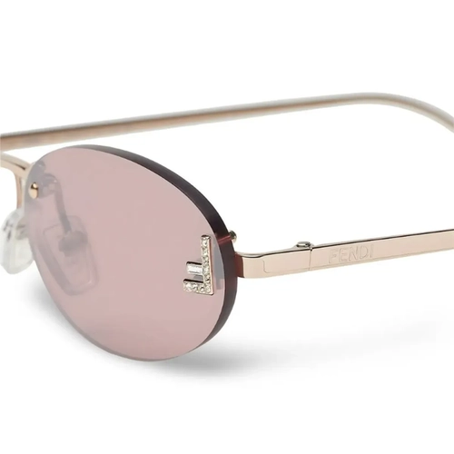 Óculos de Sol Fendi FE4075US_5428Z Metal Dourado com lentes na cor Rosa